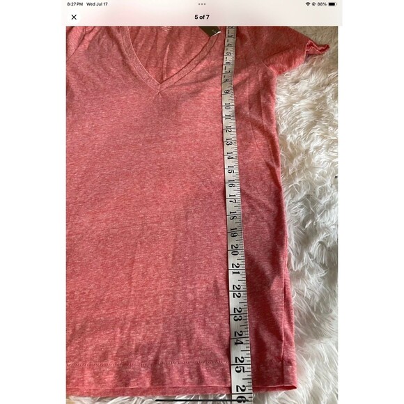 J. Crew Slub Tee Modern Pink Vintage Cotton V-Neck Size XS NWT - Picture 5 of 7